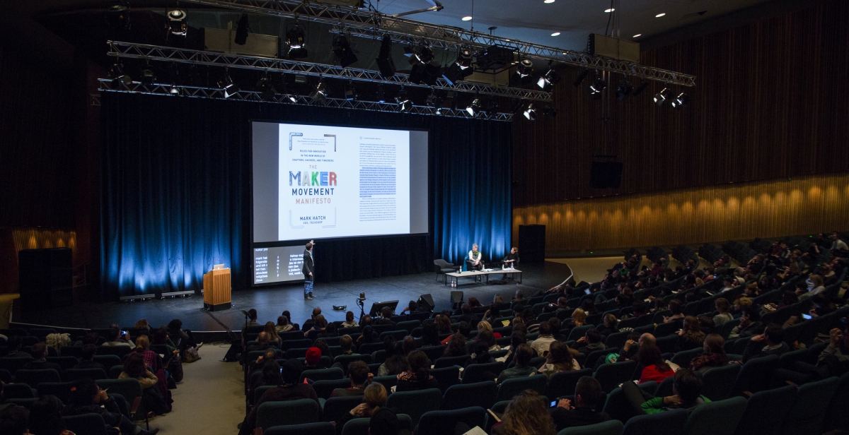 Varnelis and Weber in conversation during transmediale/conversationpiece.