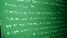Iranelection banner closeup, Courtesy of Digital Methods Initiative