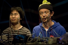 Picture of "FACE VISUALIZER", performance by Daito Manabe with Ei Wada