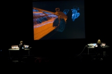 Picture of "DONJON", performance by Cécile Babiole and Vincent Goudard