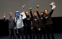 Award Winners 2011, left to right: Jordan Crandall, Evan Roth and House of Natural Fiber (HONF)