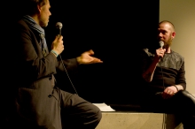 Picture of Marcel Schwierin in conversation with Luther Price