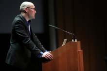 Jussi Parikka introducing "Becoming Infrastructural – Becoming Environmental", transmediale 2017