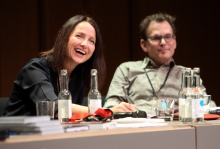 Natalie Fenton and Robert Latha at "Friendly Fire: What Is It to Re-think Radical Politics, Today?", transmediale 2017