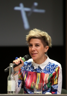 Morehshin Allahyari at the panel "Singularities", transmediale 2017