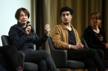 Constanze Ruhm (left) and Emilien Awada (right) at "PANORAMIS PARAMOUNT PARANORMAL", transmediale 2017.