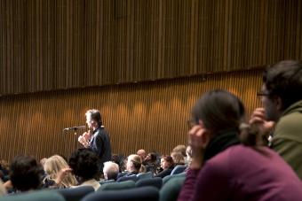 Question from the audience at transmediale/conversationpiece