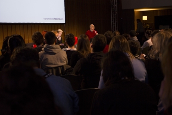 Picture of Sharif Mowlabocus (on the right) moderating "Tube as Trashure"