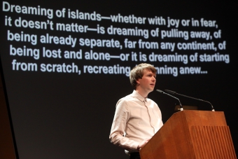 Kristoffer Gansing at the transmediale Opening Ceremony 2017