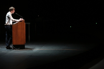 Kristoffer Gansing at the transmediale Opening Ceremony 2017.