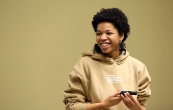 Rasheedah Phillips at "Alternative Temporalities + Quantum Event Mapping", transmediale 2017