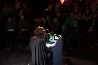 Joanna Zylinska at the talk "Nonhuman Photography: Dispatches from the End of the World", transmediale 2017 ever eulsive.
