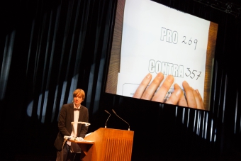 Kristoffer Gansing at the Opening Ceremony of transmediale 2013 BWPWAP