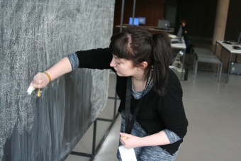 Blackboard Intervention by Katy Connor, transmediale 2013 BWPWAP.