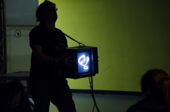"de/Rastra", performance by Kyle Evans, transmediale 2013 BWPWAP.