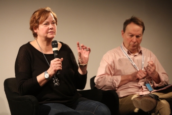 Susan Schuppli and Ryan Bishop at "Middle Session: The Elemental Middle", transmediale 2017