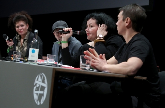 Panelists of "The Many Faces of Fascism" at transmediale 2018 face value