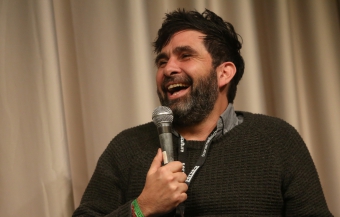 François Bucher at the Q&A session of "White Balance" at transmediale 2018 face value