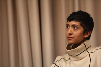 Michelle Williams Gamaker at the Q&A session of "White Balance" at transmediale 2018 face value