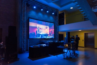 Impression of "The Supraliminal Café" during the transmediale 2018 opening night