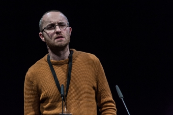 Ben Anderson during the keynote conversation Rebecca Coleman during the keynote conversation Collective Moods in Precarious Times at transmediale 2019