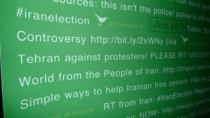 Iranelection banner closeup, Courtesy of Digital Methods Initiative Iranelection