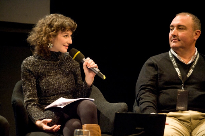 Picture of Geraldine de Bastion and Douglas Arellanes at "Radio Tactics"