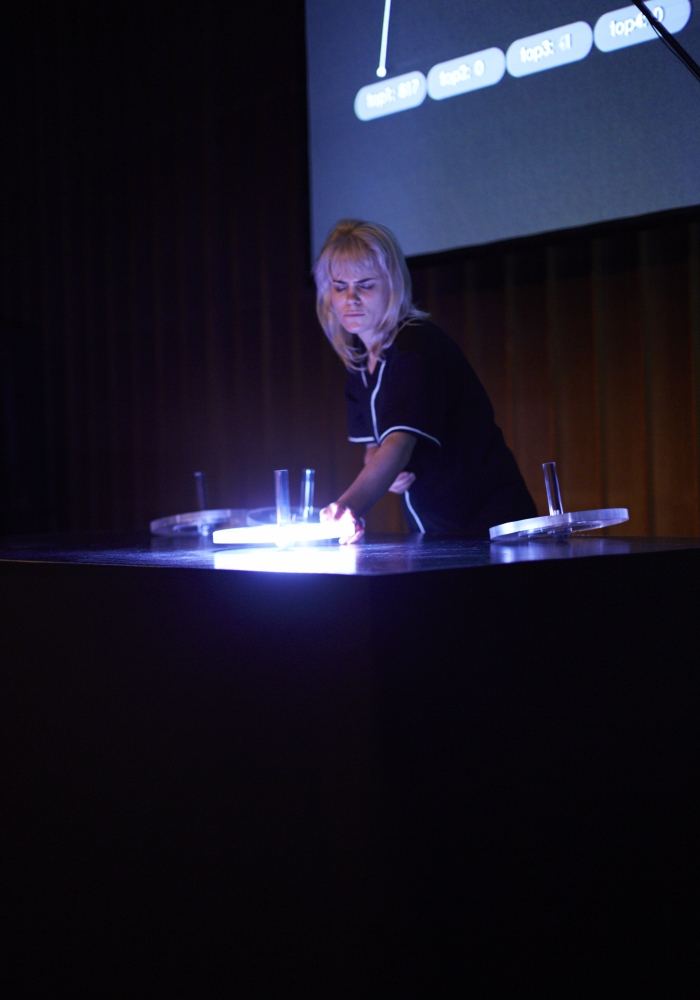 Picture of "Toys of the Future", performance by and with Myriam Bleau