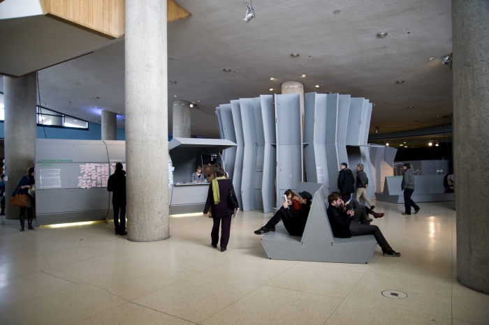 Foyer at Haus der Kulturen der Welt during transmediale.10 FUTURITY NOW!