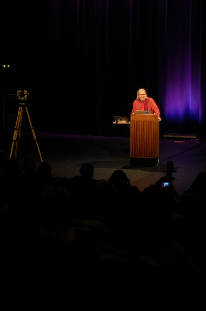 Picture of Bruce Sterling at "afterglow effects: transmediale 2014 opening ceremony"