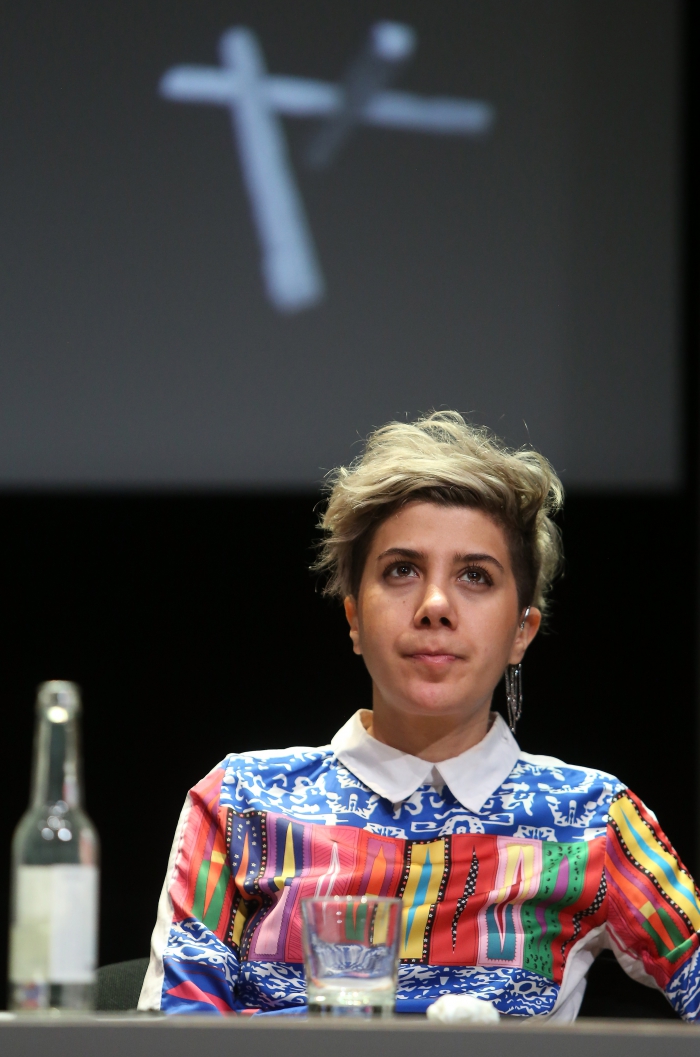 Morehshin Allahyari at the panel "Singularities", transmediale 2017