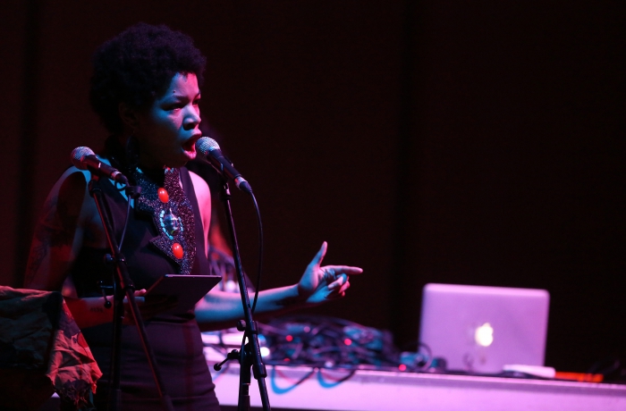 Rasheedah Phillips & Moor Mother (Black Quantum Futurism Collective) at the transmediale opening ceremony