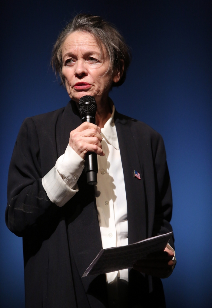 Laurie Anderson performing "The Language of the Future" at transmediale 2017 ever elusive.