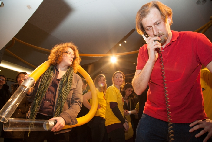Baruch Gottlieb and Dmytri Kleiner with OCTO P7C-1, transmediale 2013 BWPWAP.