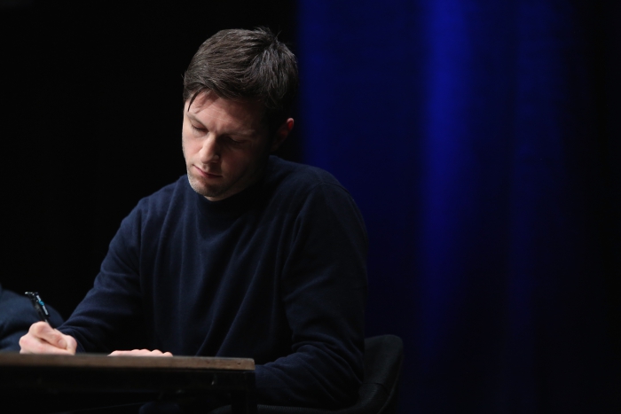Nick Thurston at the panel "The Weaponization of Language" transmediale 2018 face value.
